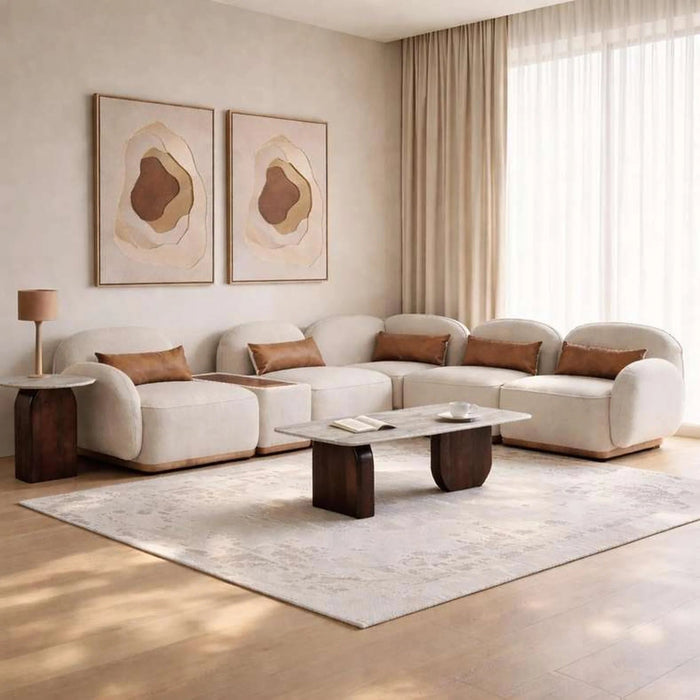 Kivo Corner Sofa Set - Beige Pan Home
