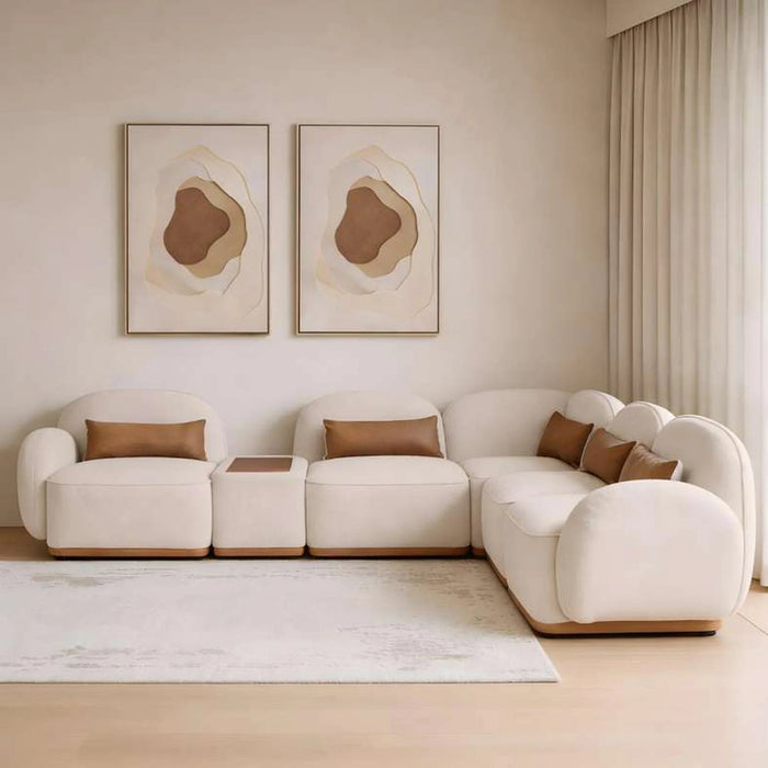 Kivo Corner Sofa Set - Beige Pan Home