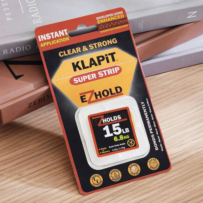 Klapit 16-Piece Super Strip Ez Hold Set - Transparent