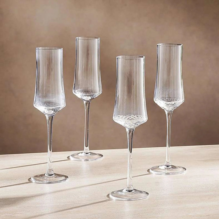 Kliara 4-Piece Flute Glass Set 210Ml -Clear