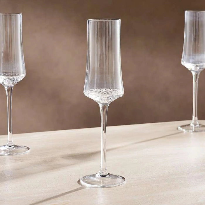 Kliara 4-Piece Flute Glass Set 210Ml -Clear