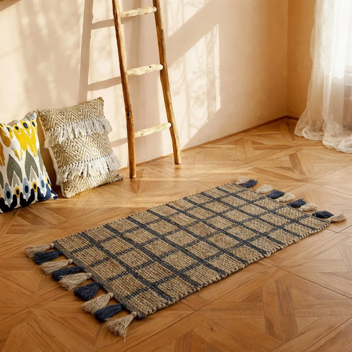 Knotra Handwoven Jute & Cotton Dhurrie 90X150Cm - Natural