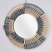 Kobe Braided Round Miror 50.5Cm Round -Grey Biue Pan Home