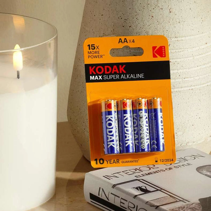 Kodak Alkaline Max Aa Battery 4-Pieces - Blue