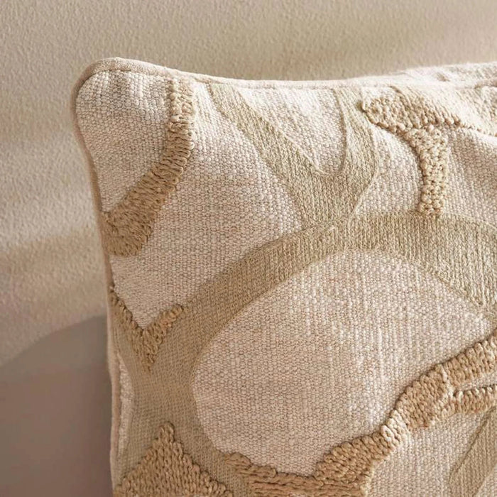 Kos Emboroidered Down Alternative Filled Cushion 50X50Cm - Beige Pan Home
