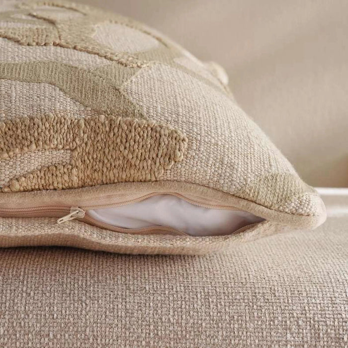 Kos Emboroidered Down Alternative Filled Cushion 50X50Cm - Beige Pan Home