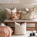 Kos Emboroidered Down Alternative Filled Cushion 50X50Cm - Beige Pan Home