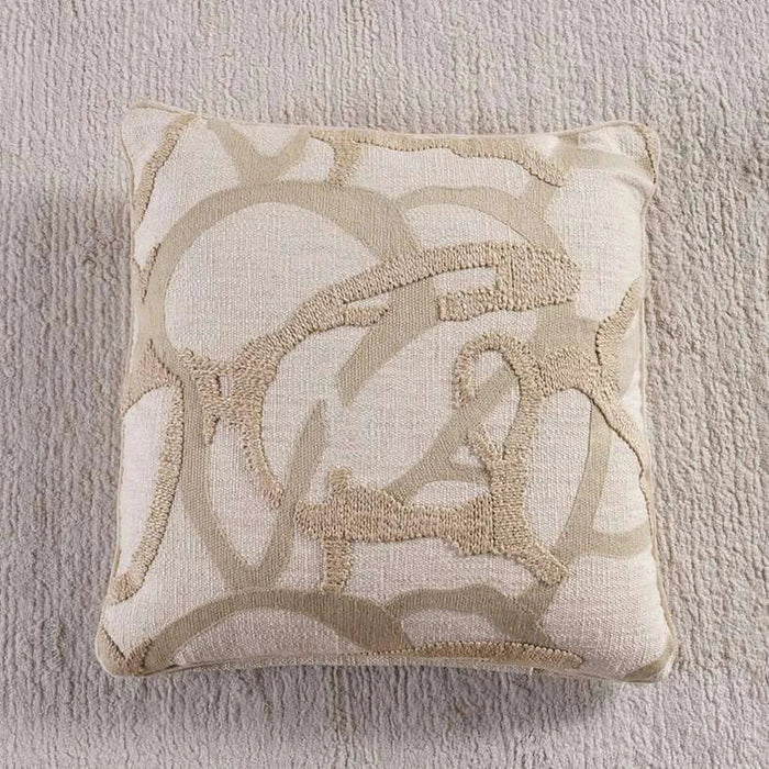 Kos Emboroidered Down Alternative Filled Cushion 50X50Cm - Beige Pan Home