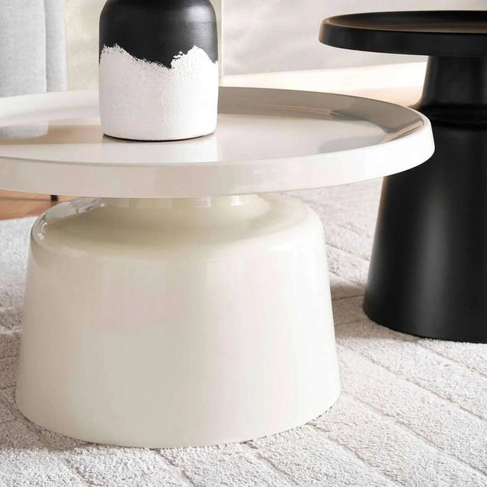 Koto Set Of 2 Coffee Table Black & White Pan Home