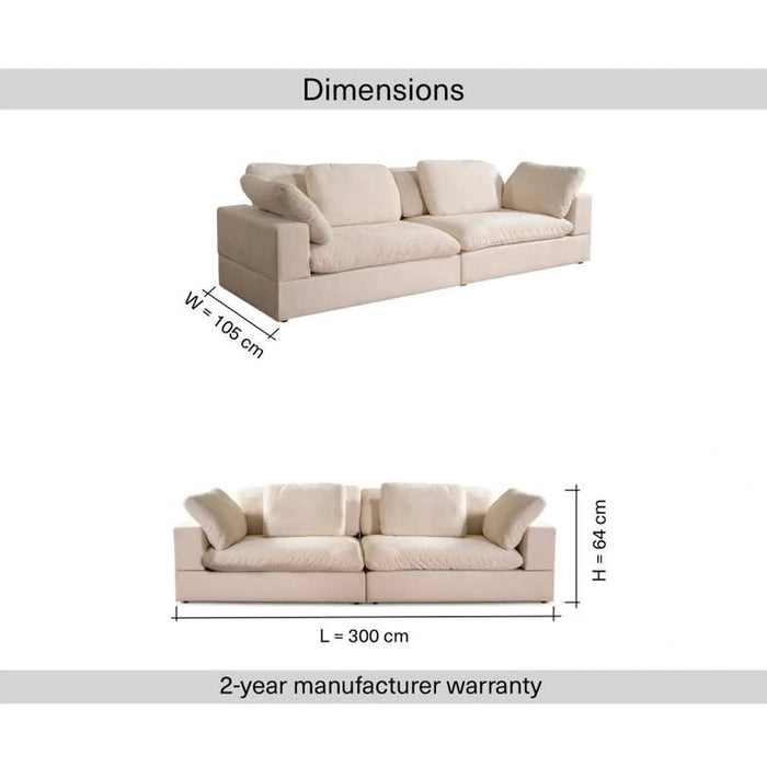 Kramen 4 Seater Sofa- Beige