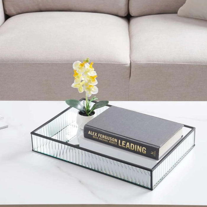 Kristel Glass Tray 39X27.5X6Cm - Transparent Pan Home