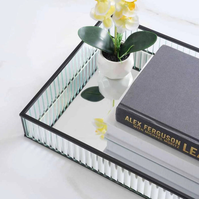 Kristel Glass Tray 39X27.5X6Cm - Transparent Pan Home