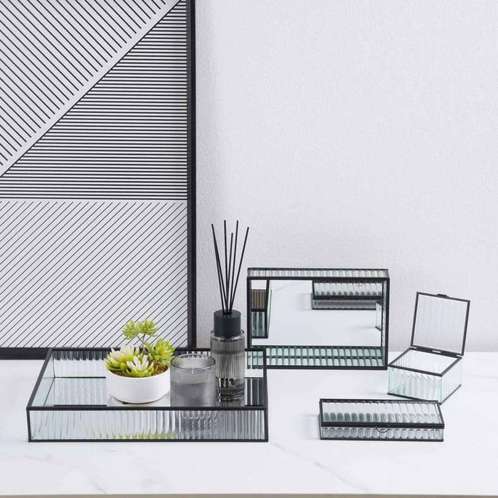 Kristel Glass Tray 39X27.5X6Cm - Transparent Pan Home