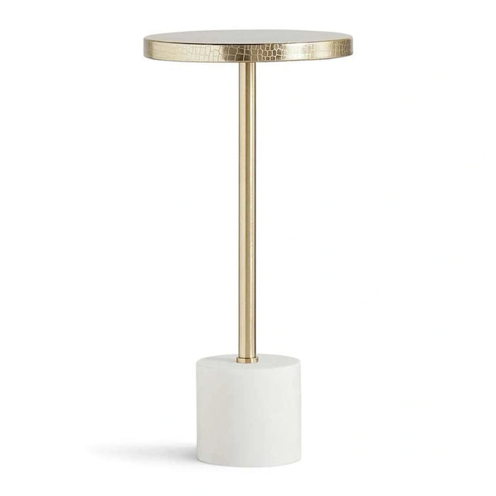 Kumi Drink Table Marble - White & Gold