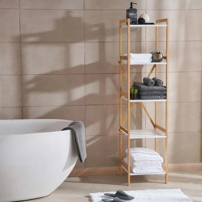 Kylie 5 Tier Bamboo Rack 150X37X37Cm- Natural