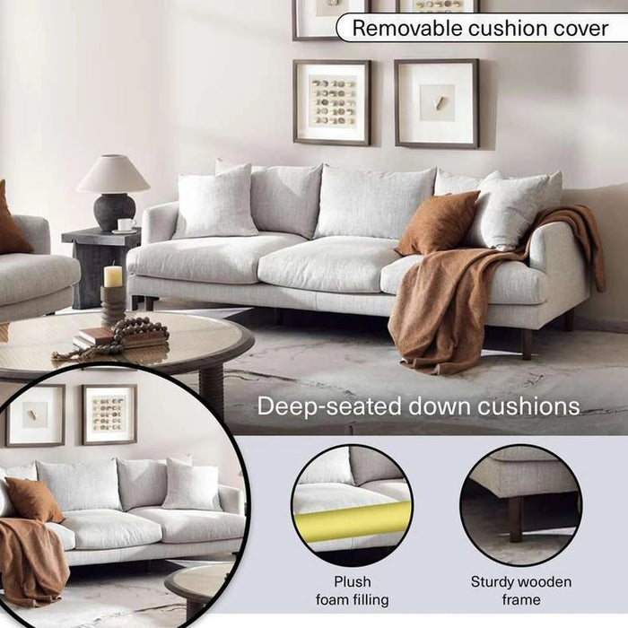 Lagolas 3 Seater Sofa - Beige Pan Home