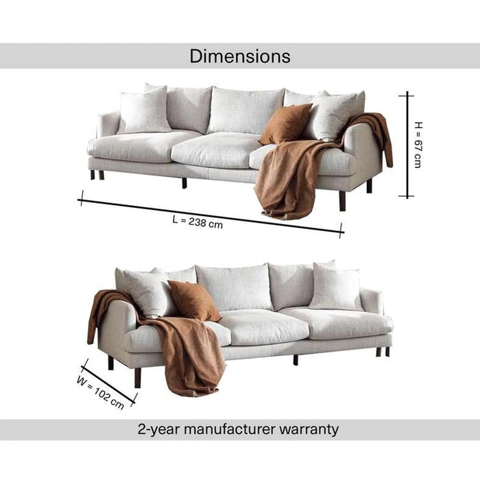 Lagolas 3 Seater Sofa - Beige Pan Home