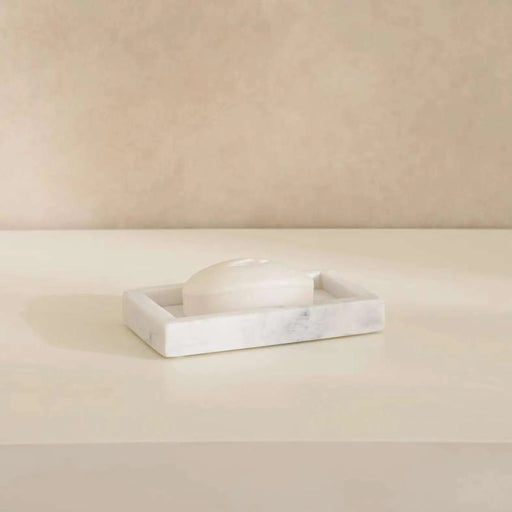 Laila Marble Soap Dish 15.25X8.90Cm - White Pan Home