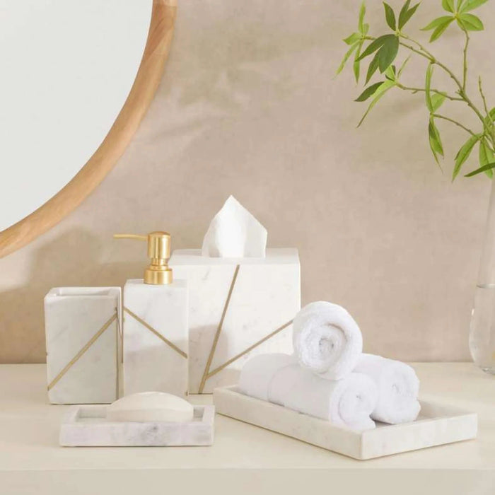 Laila Marble Soap Dish 15.25X8.90Cm - White Pan Home
