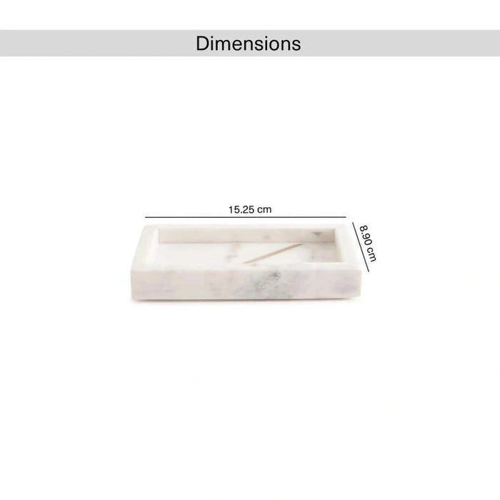 Laila Marble Soap Dish 15.25X8.90Cm - White Pan Home