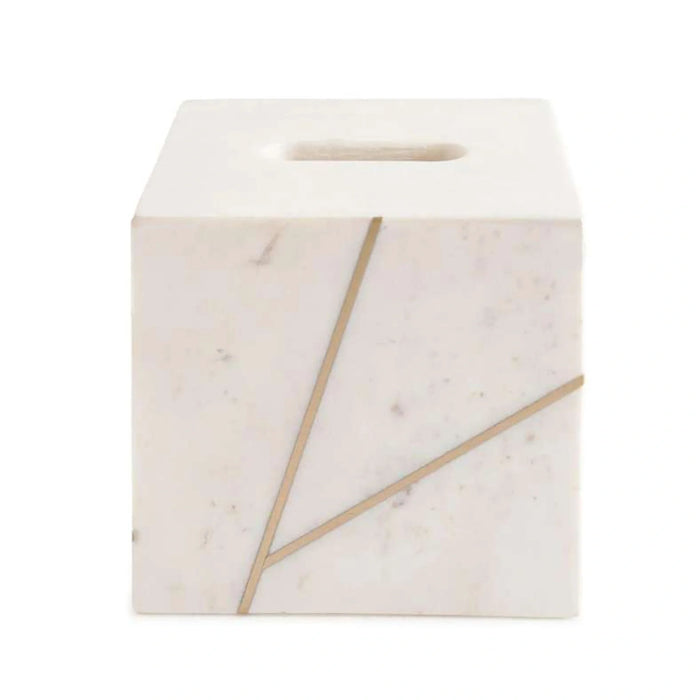 Laila Marble Tissue Box Cover 15.25X15.25X15.25Cm - White