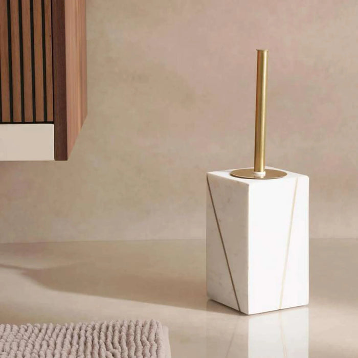 Laila Marble Toilet Brush Holder 10.15X10.15X19.70Cm - White