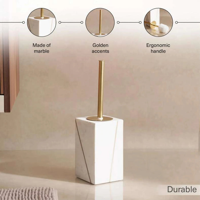 Laila Marble Toilet Brush Holder 10.15X10.15X19.70Cm - White