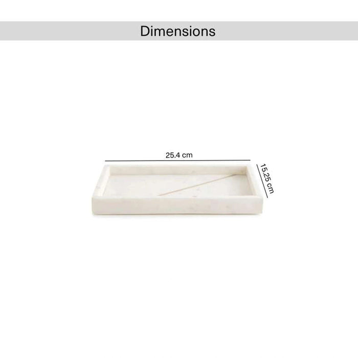 Laila Marble Towel Tray - White Pan Home
