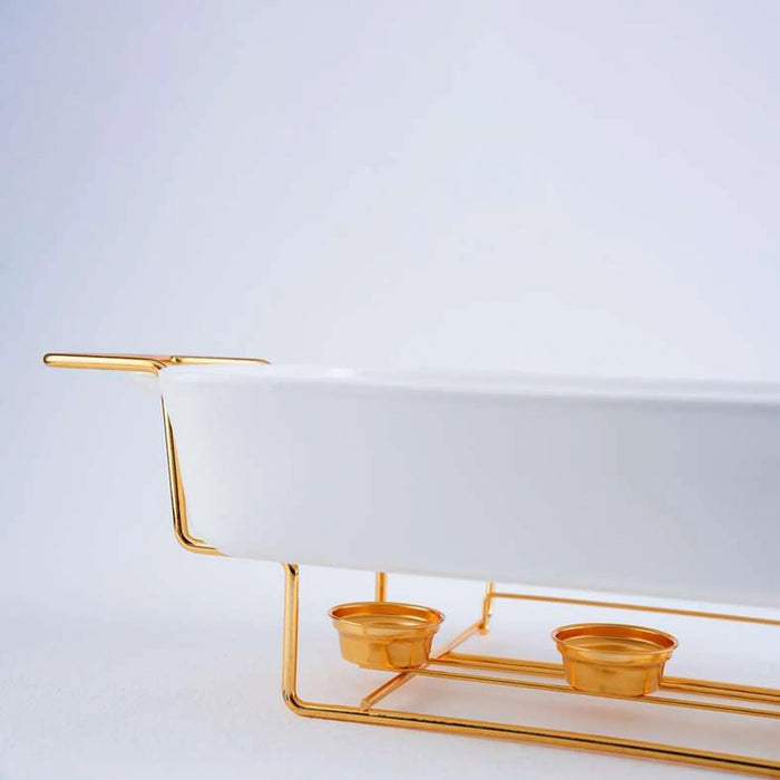 Lailak Rectangular Food Warmer 3.6L White Gold