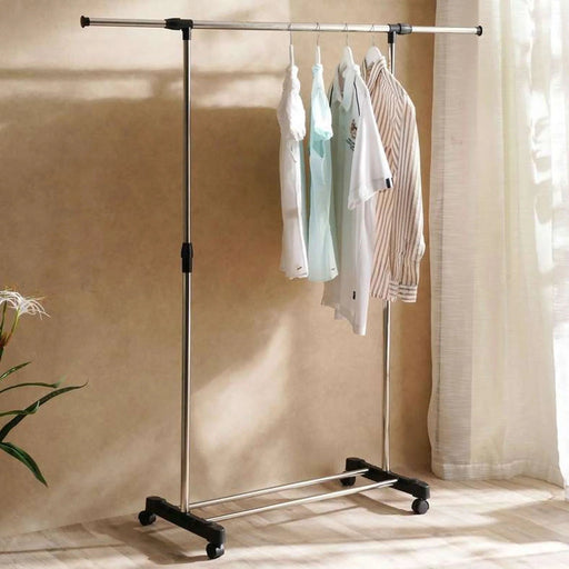 Lanie Extendable Stainless Steel Cloth Rack 85-145X42X90-160Cm - Silver Pan Home