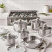 Lanzo 12-Piece Stainless Steel Cookware Set -Chrome Pan Home