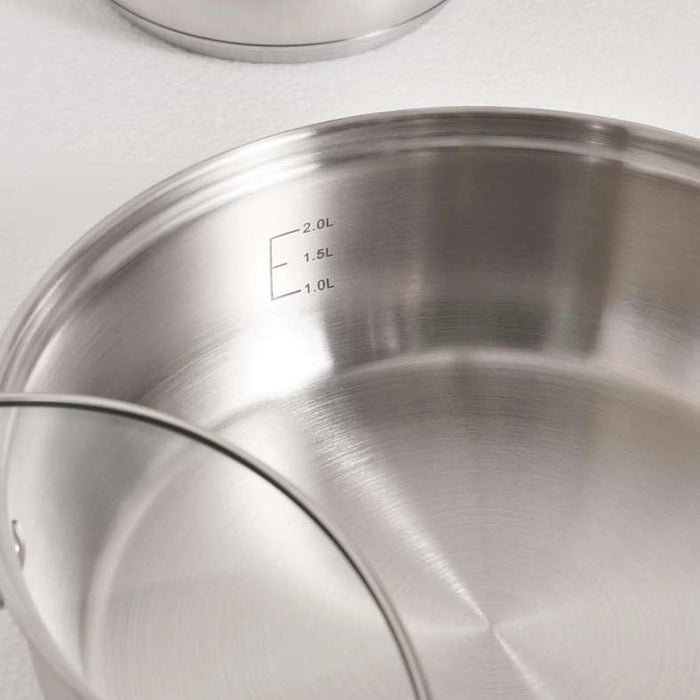 Lanzo 12-Piece Stainless Steel Cookware Set -Chrome Pan Home