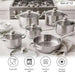 Lanzo 12-Piece Stainless Steel Cookware Set -Chrome Pan Home