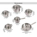 Lanzo 12-Piece Stainless Steel Cookware Set -Chrome Pan Home