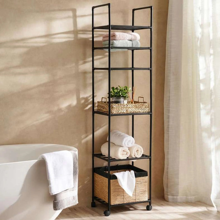 Lara 6 Tier Portable Storage Rack 41X33X164Cm - Black