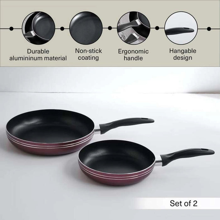 Laren S/2 Non Stick Fry Pan Black Pan Home
