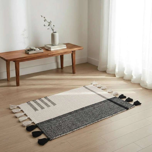 Larisa Cotton Dhurrie 60X90Cm - Black Pan Home