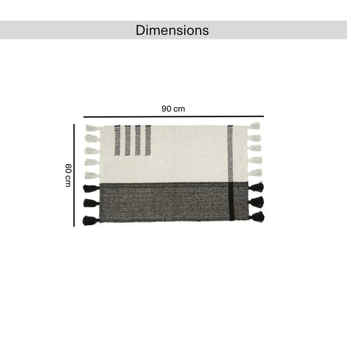 Larisa Cotton Dhurrie 60X90Cm - Black Pan Home