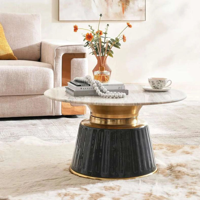 Laron Coffee Table Marble - Beige Grey