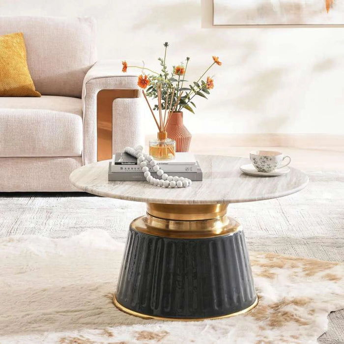 Laron Coffee Table Marble - Beige Grey