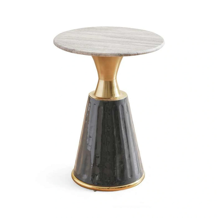 Laron End Table Marble - Beige Grey