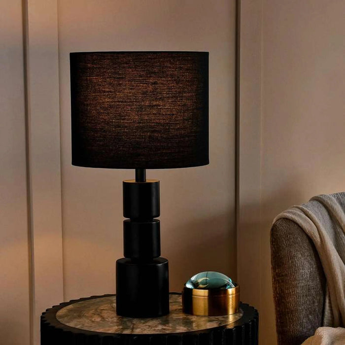 Larry E27 Metal Table Lamp Dia 25.5X48.5Cm - Black