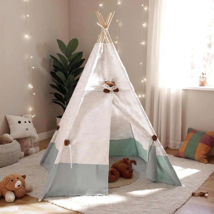 Larsen Playtime Fabric Tent 140X130X150-185Cm-White/Green