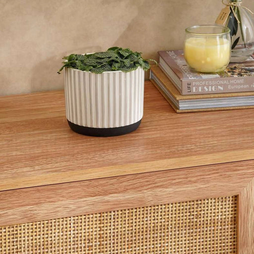 Laura Terracotta Planter With Stand 14X14X12Cm - White Pan Home