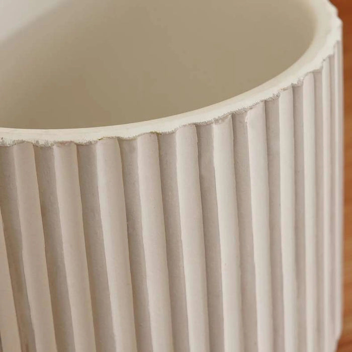 Laura Terracotta Planter With Stand 14X14X12Cm - White Pan Home
