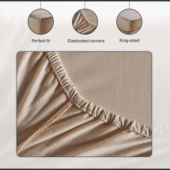 Lave King Fitted Sheet 180X200+33cm - Linen Pan Home