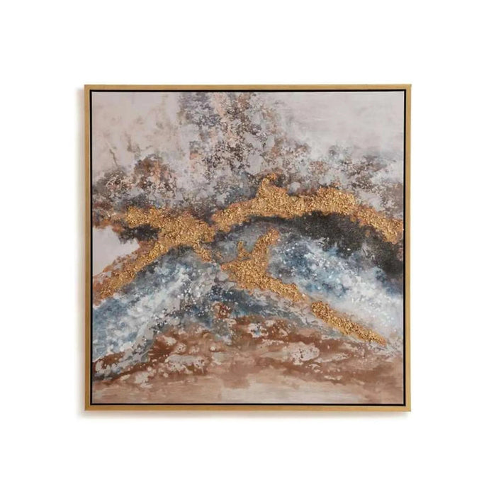 Lavish Framed Canvas Art 100X100Cm - Blue Pan Home