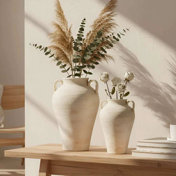 Laxpe Terracotta Vase 20.5X20.5X30Cm -White