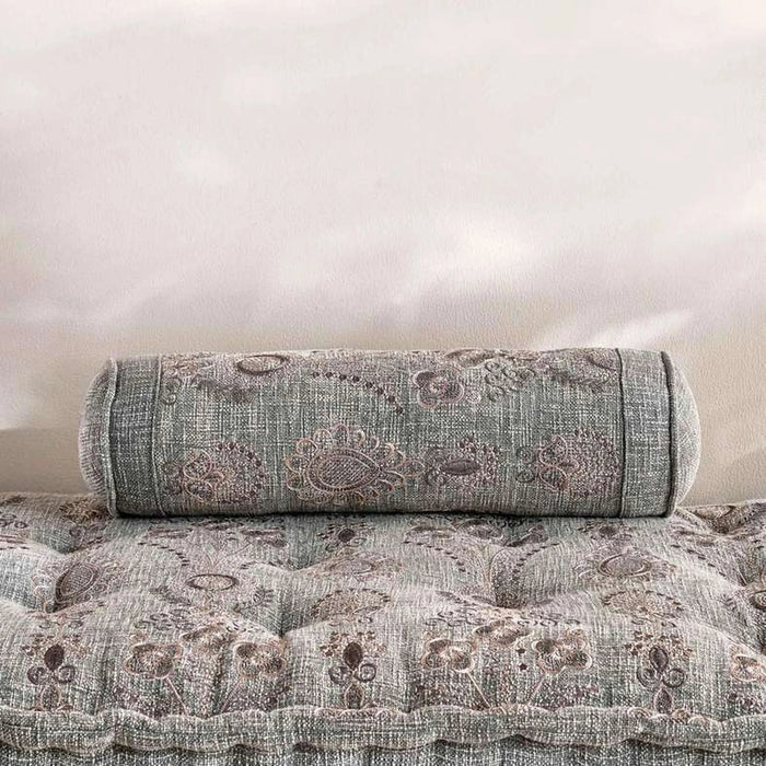 Layla Embroidered  Filled Cushion 35X60Cm - Grey Pan Home