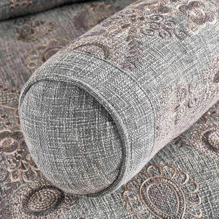 Layla Embroidered  Filled Cushion 35X60Cm - Grey Pan Home